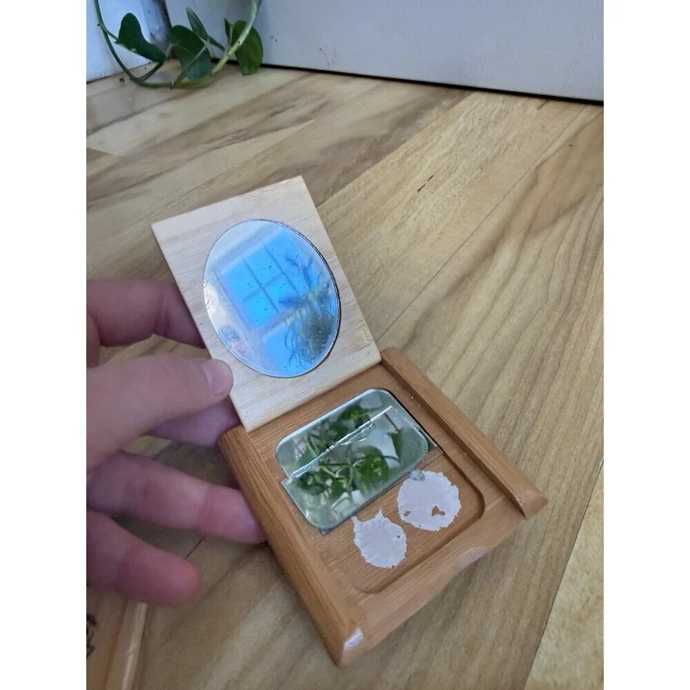 Bamboo Decorative Mirror Set with Asian-Inspired Artwork
